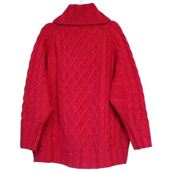Banana Republic Sweater Size Large Oversized Chunky Cable Knit Wool Yak Hair - Picture 10 of 15